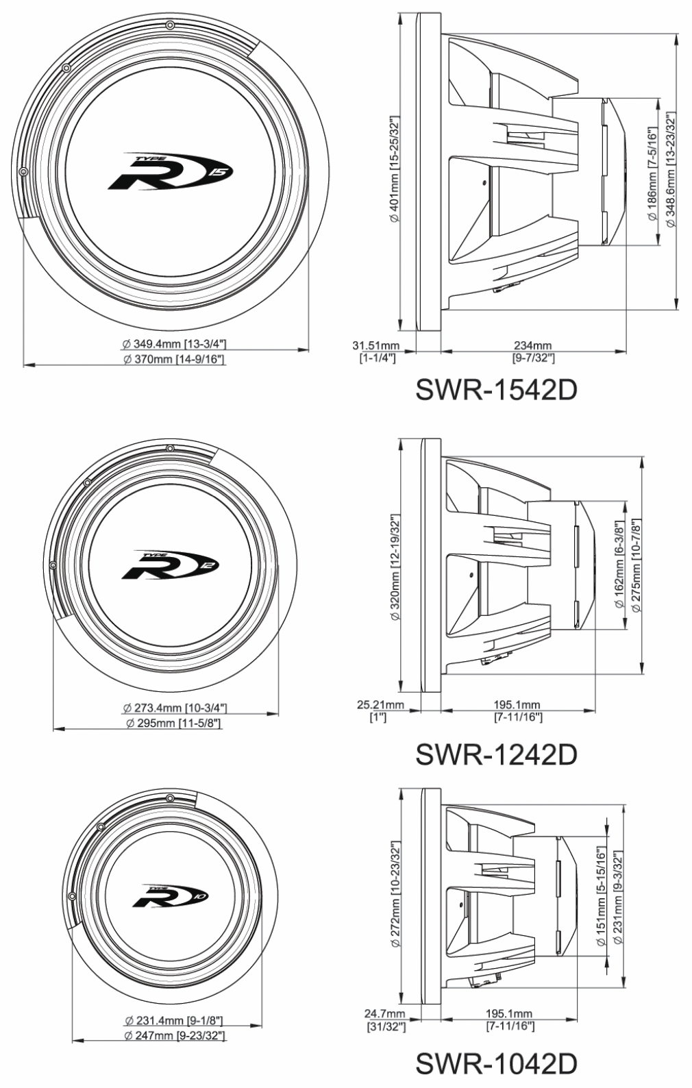 15", 12" and 10" drivers from a car subwoofer driver line. Some home subwoofer manufacturers use car drivers, and they are also a popular choice for DIY subwoofer builders. More on that later.