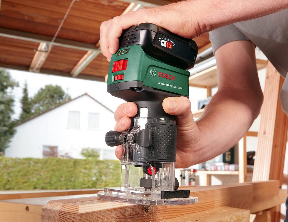 A trim router comes handy to shape edges and also to make precise circular cuts. Image © Bosch