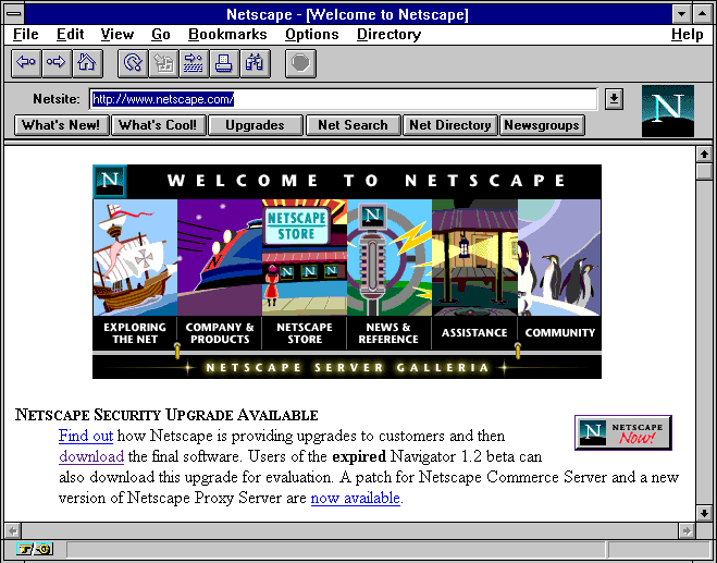 Netscape Navigator 1.2 on Windows 3.1 - Source: Wikipedia